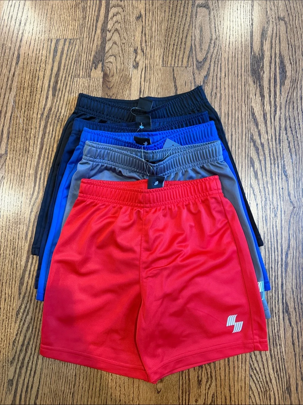 5 The Children’s Place Black Blue Red Gray Athletic Basketball Shorts 5T NWT